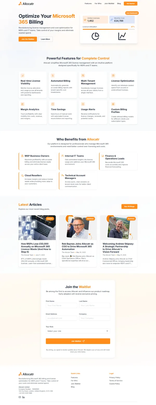 Allocatr home page