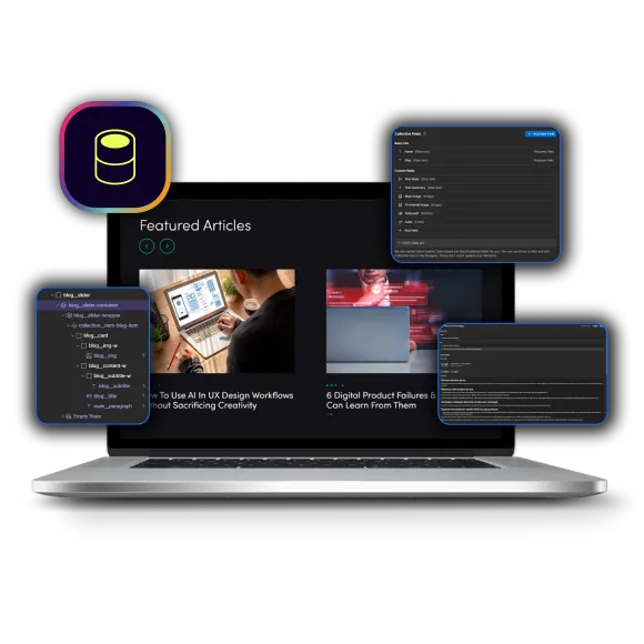 laptop with CMS screenshots