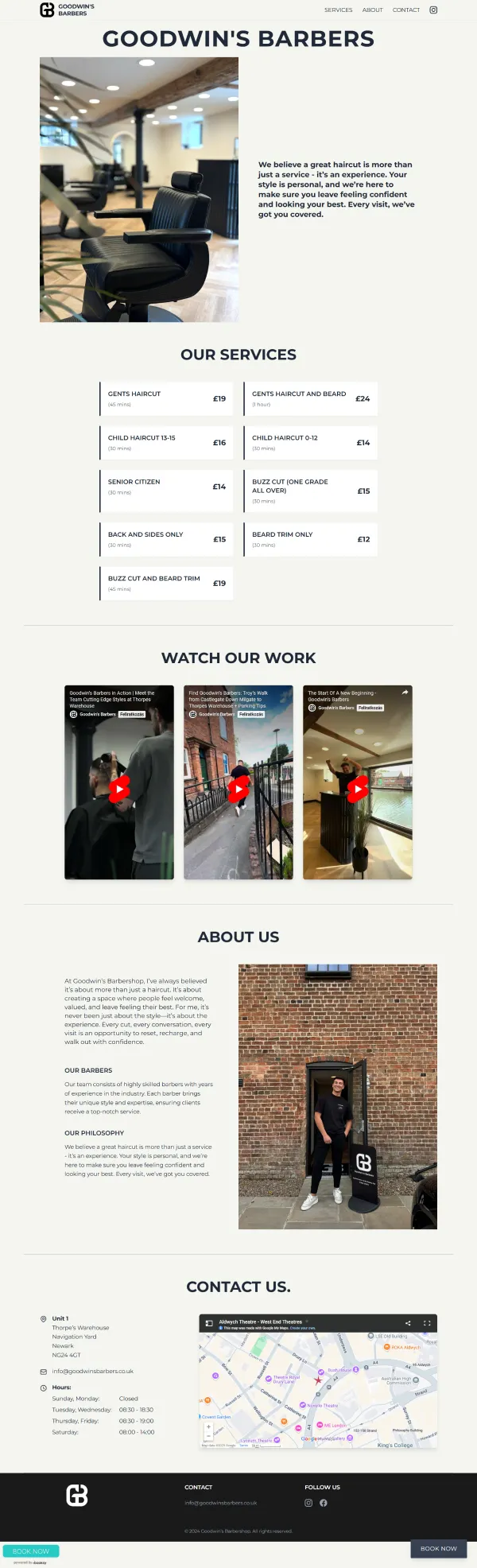 Goodwin's Barbers home page