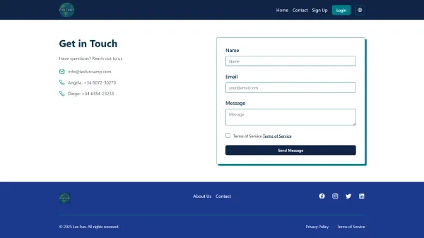 Les Fun contact page