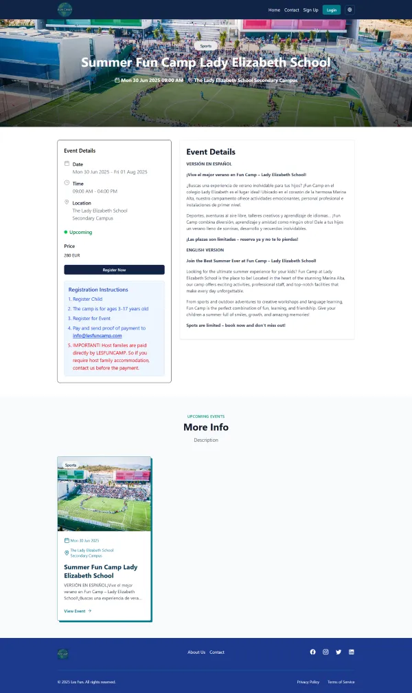 Les Fun event page