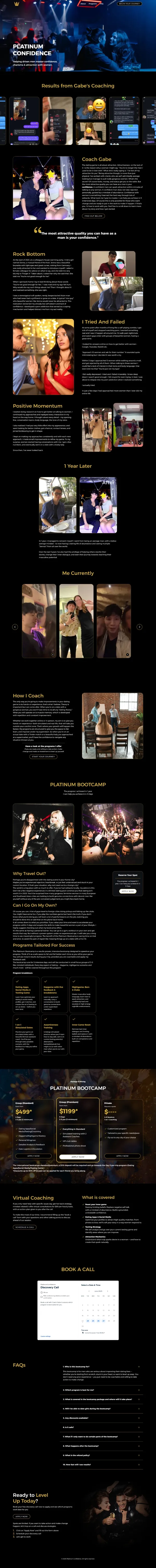 Platinum Confidence home page