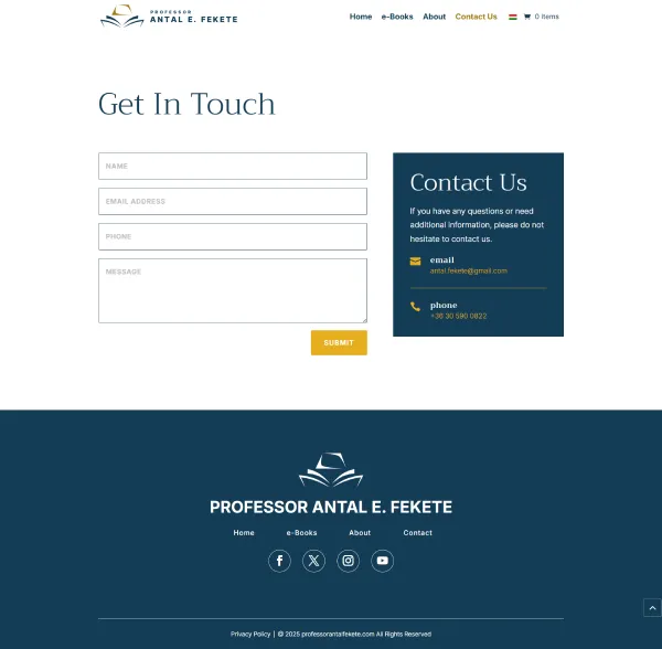 Professor Antal E. Fekete Contact Page
