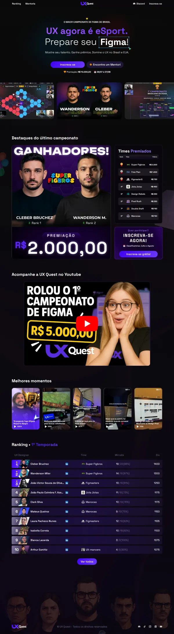 UX Quest home page